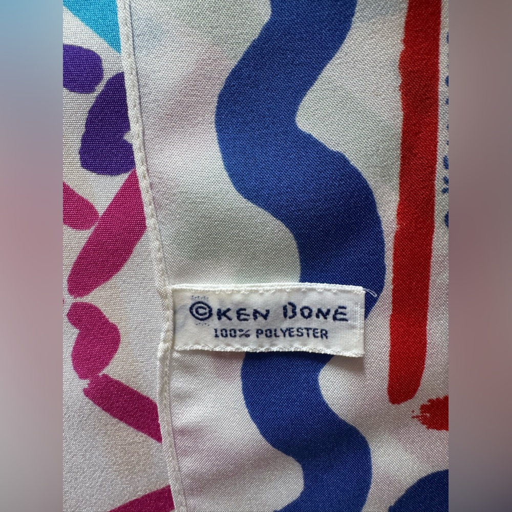 ☀️Ken Done Scarf ~ Colorful Printed Art - Iconic Vintage 80’s‼️Made in Japan. 🖌️ - Picture 5 of 7